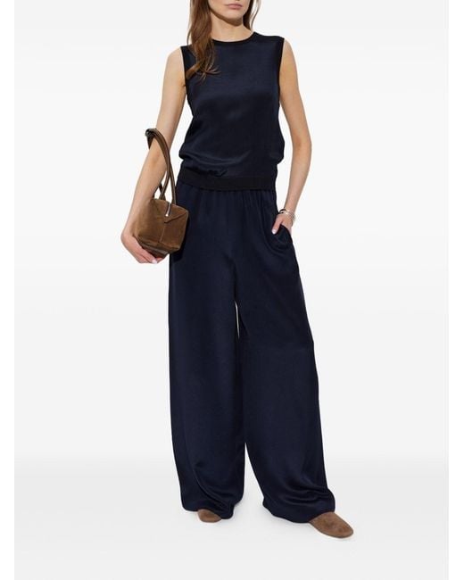 Max Mara Blue Silk Trousers