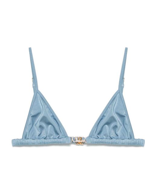 Chloé Blue Logo-Lettering Bikini Top