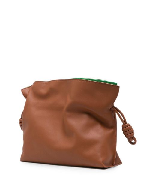 Loewe Brown Flamenco Medium Leather Clutch
