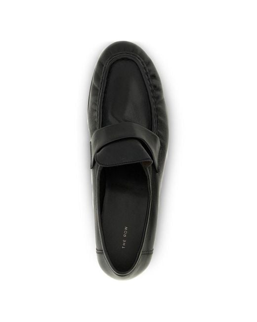 The Row Black Soft Leather Loafers
