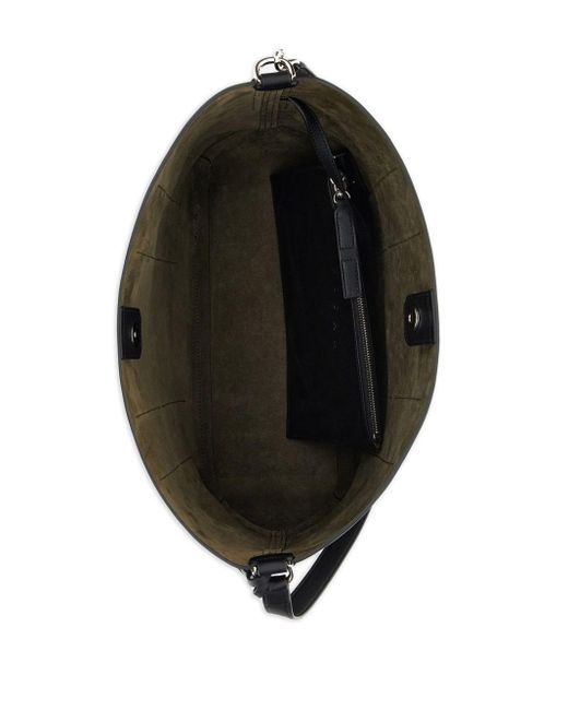 Hogan Black Hocket Medium Leather Hobo Bag