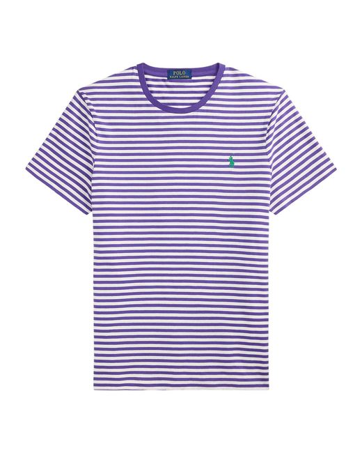 Polo Ralph Lauren Purple Striped Cotton T-Shirt for men