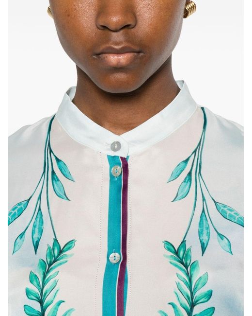Forte_forte Blue Lake Como Print Shirt