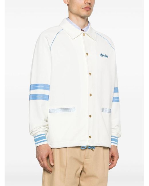 Drole de Monsieur White Polo Shirt With Logo for men