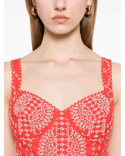 Charo Ruiz Red Goldie Crop Top