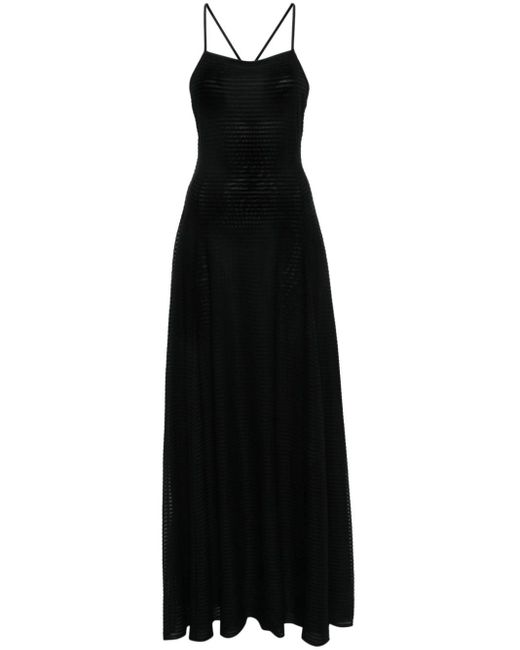 Emporio Armani Black Striped Midi Dress
