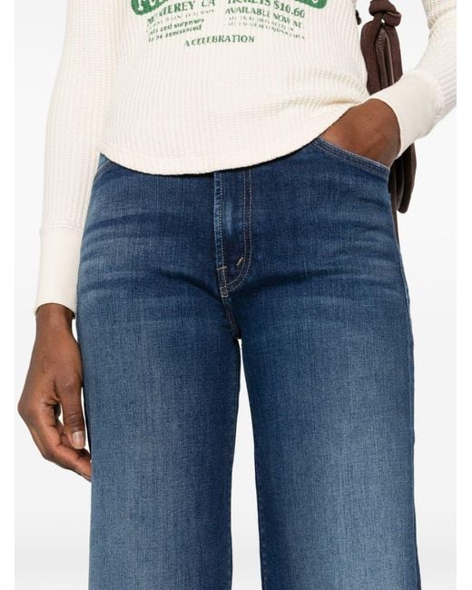 Mother Blue The Hustler Roller Sneak Denim Jeans