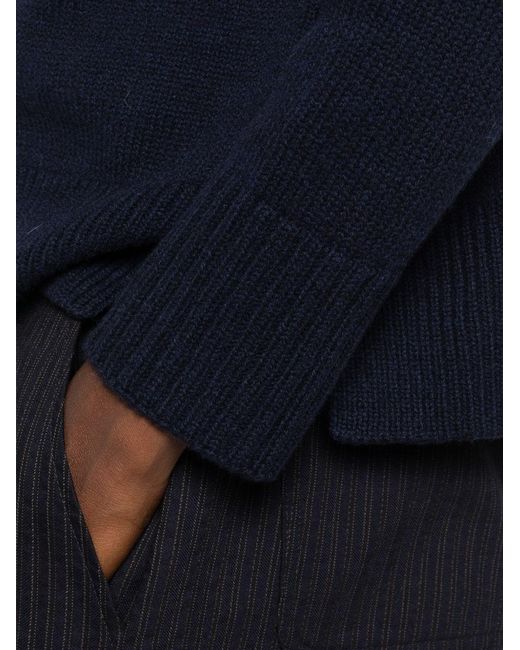 Base London Blue Wool And Cashmere Crewneck Sweater