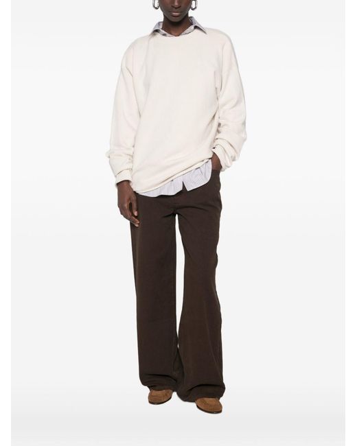 Extreme Cashmere White Cashmere Crewneck Sweater