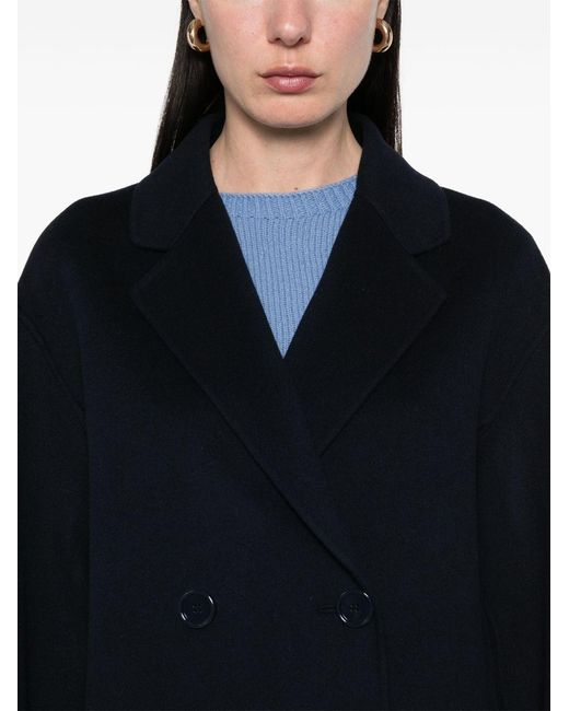 Max Mara Blue Wool Long Coat