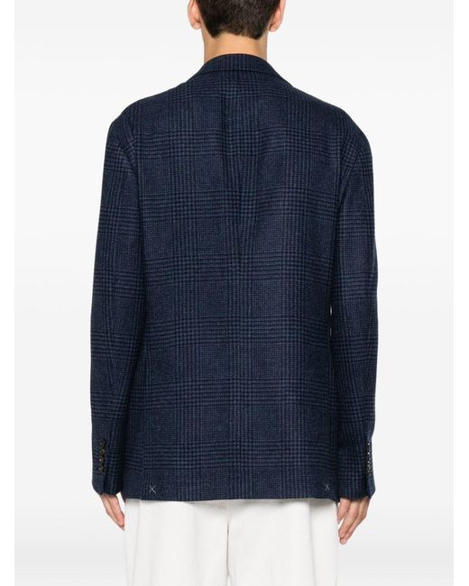 Brunello Cucinelli Blue Wool Single-Breasted Jacket for men