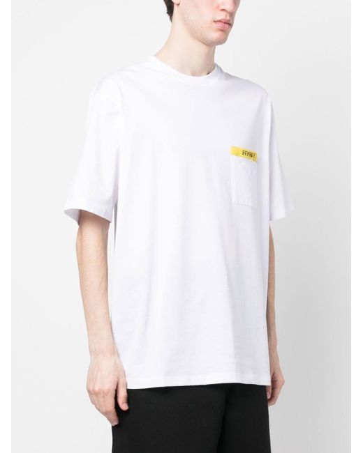 Ferrari White T-Shirt With Logo Print for men