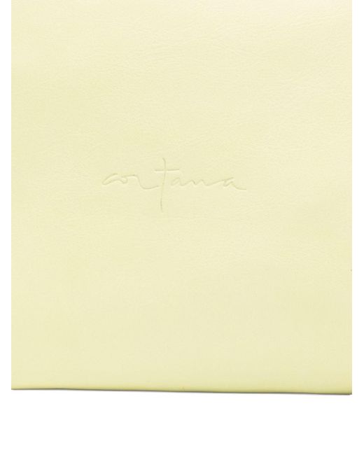 Cortana Yellow Delhi Large Leather Clutch
