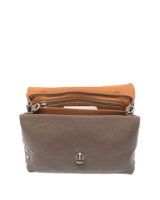 Zanellato Brown Postina Tabacco Baby Leather Handbag