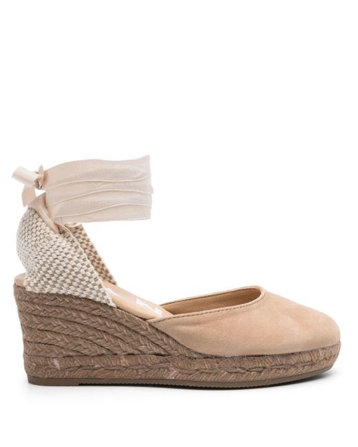 Manebí Natural Hamptons Suede Low Wedge Espadrilles