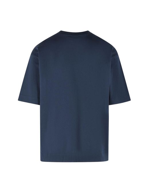 Dries Van Noten Blue Cotton T-Shirt for men
