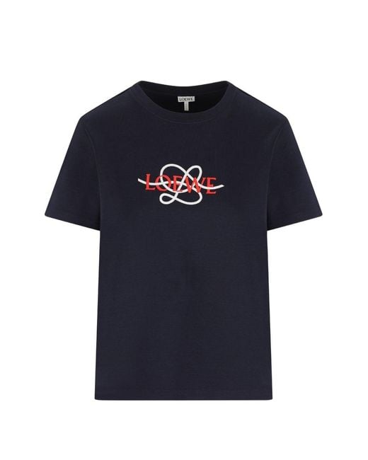 Loewe Blue Logo Cotton T-Shirt