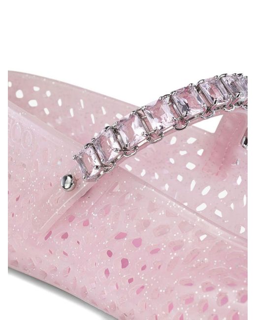 Jimmy Choo Pink The Jelly Glittered Ballets