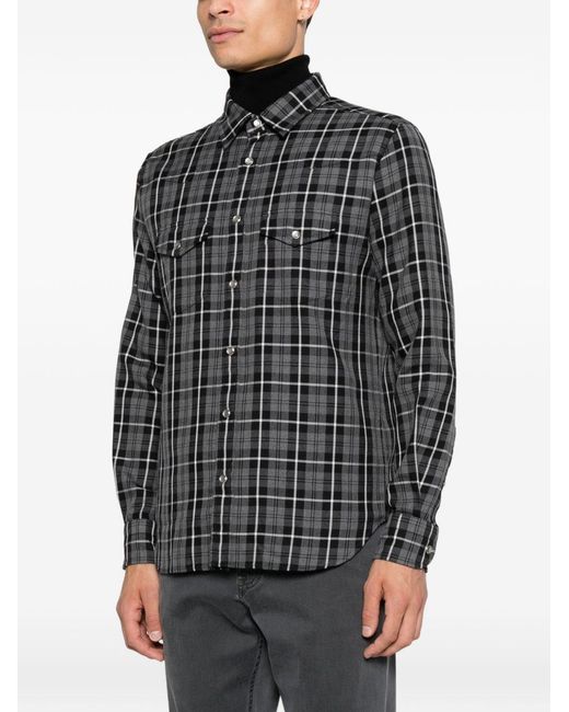 Tom Ford Gray Checked Cotton Shirt for men