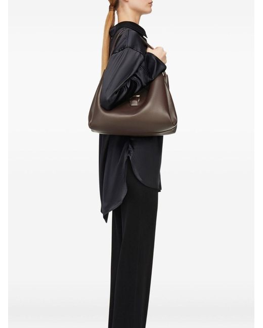 Ferragamo Brown Large Leather Shoulder Bag