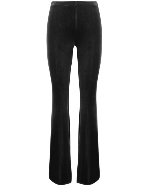 F.it Black Velvet-Effect Flared Trousers