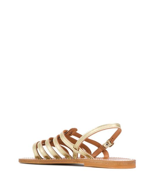 K. Jacques Natural Homere Leather Flat Sandals