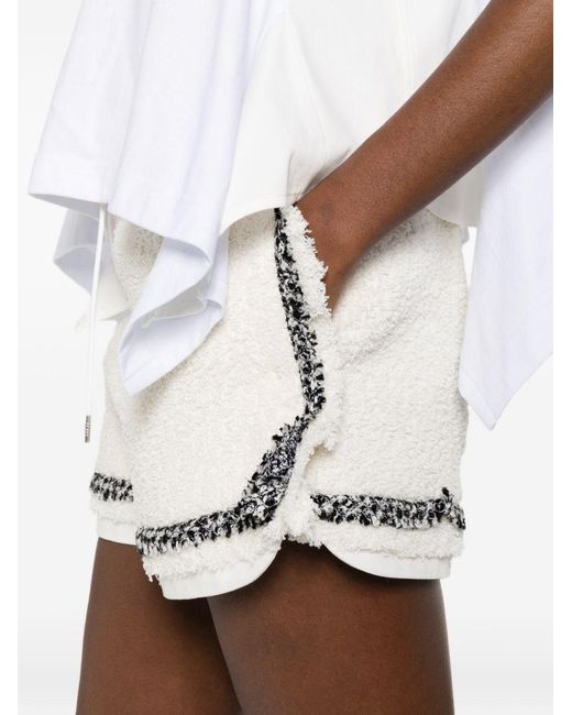 Sacai White Tweed Shorts