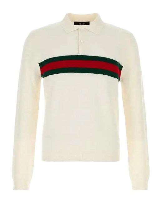 Gucci Red Cashmere Polo Shirt for men
