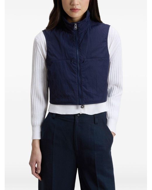 Woolrich Blue Nylon Zipped Vest
