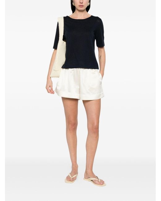 Base London Black Linen And Cotton Blend Sweater