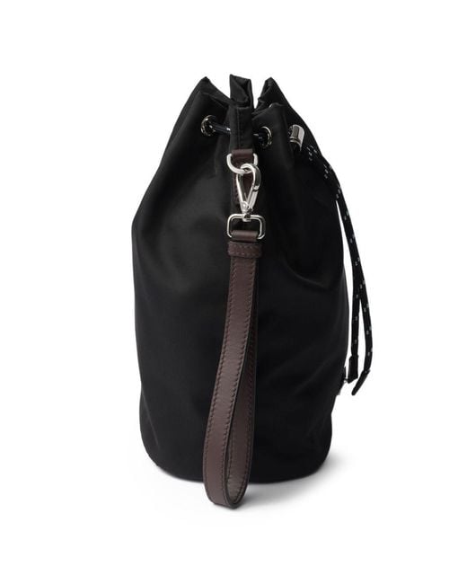 Prada Black Speedrock Re-Nylon And Leather Pouch for men