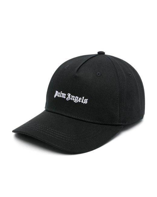 Palm Angels Black Logo-Embroidered Cotton Cap for men