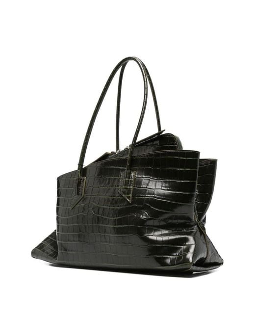 The Attico Black La Passeggiata Leather Shoulder Bag