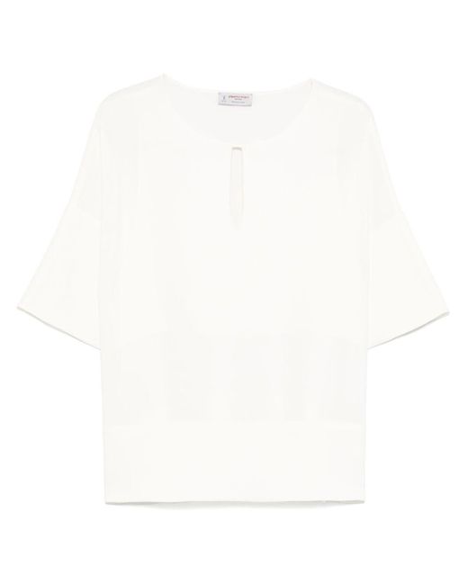 Alberto Biani White Cady Blouse