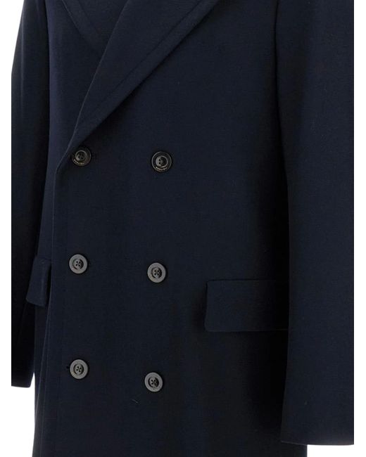 Boglioli Blue Wool Buttoned Coat for men