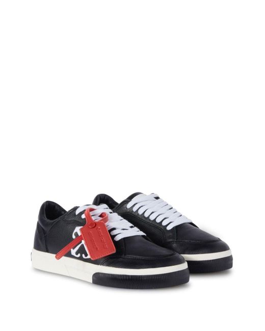 Off-White c/o Virgil Abloh Red Vulcanized Contrasting-tag Leather Sneakers for men