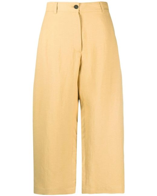 Pantalone Crop A Gamba Larga di Studio Nicholson in Yellow