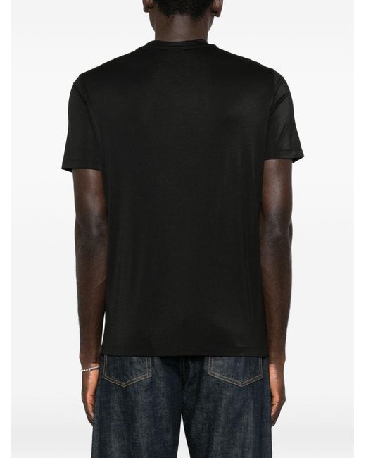 Emporio Armani Black Modal And Silk Blend T-Shirt for men
