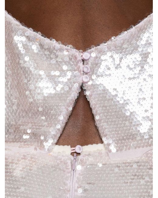 Forte_forte White Sequined Top