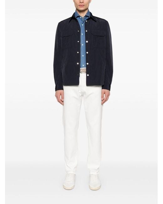 Brunello Cucinelli White Denim Cotton Jeans for men