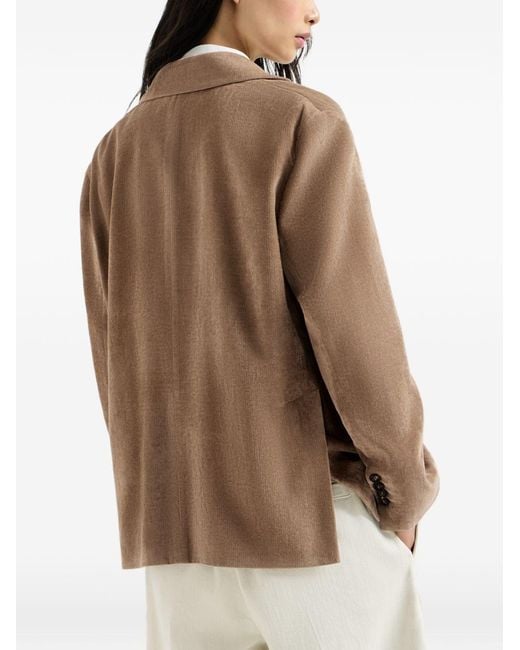 Brunello Cucinelli Brown Notched Lapel Blazer