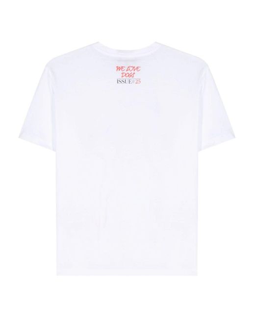 Emporio Armani White Printed Cotton T-Shirt