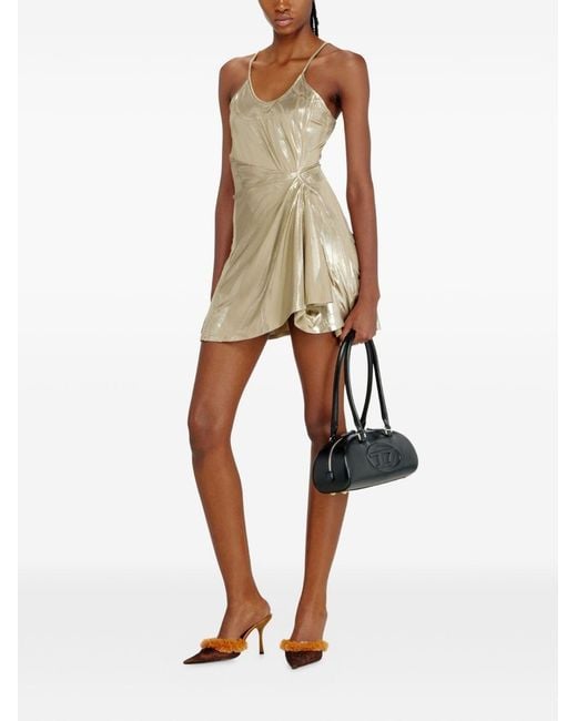 DIESEL White Draped Mini Dress