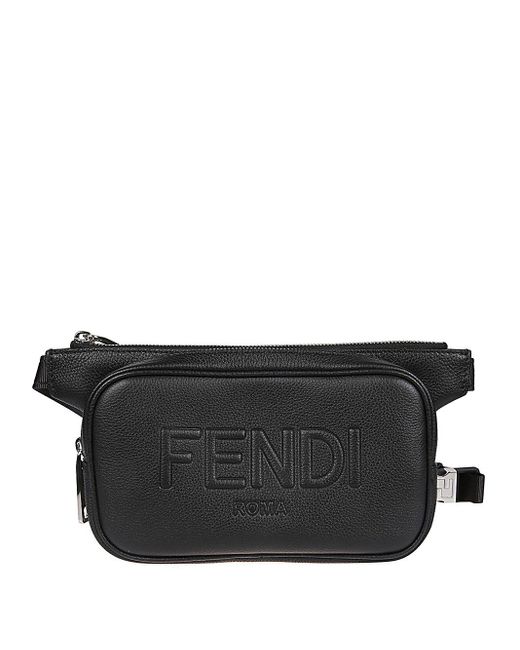 Fendi Black Leather Pouch for men