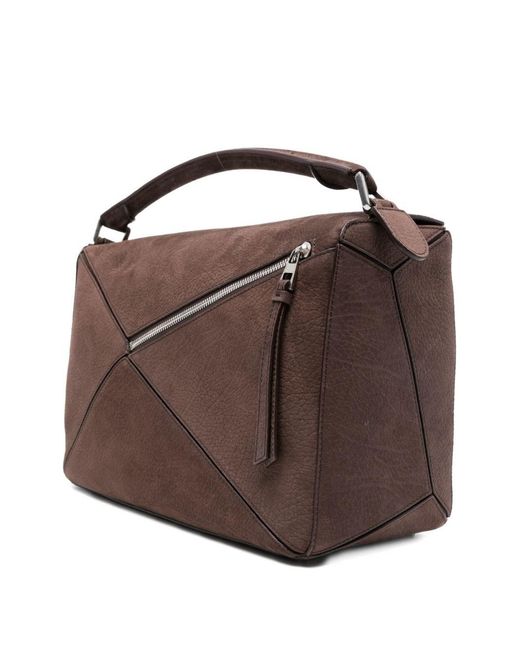 Loewe Brown Puzzle Large Leather Handbag for men