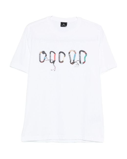 Paul Smith White Carabiner Organic Cotton T-Shirt for men