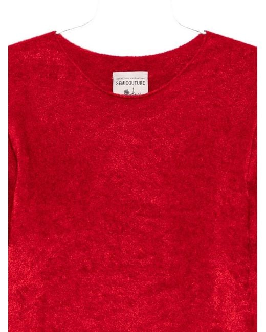 Semicouture Red Lettice Crewneck Sweater