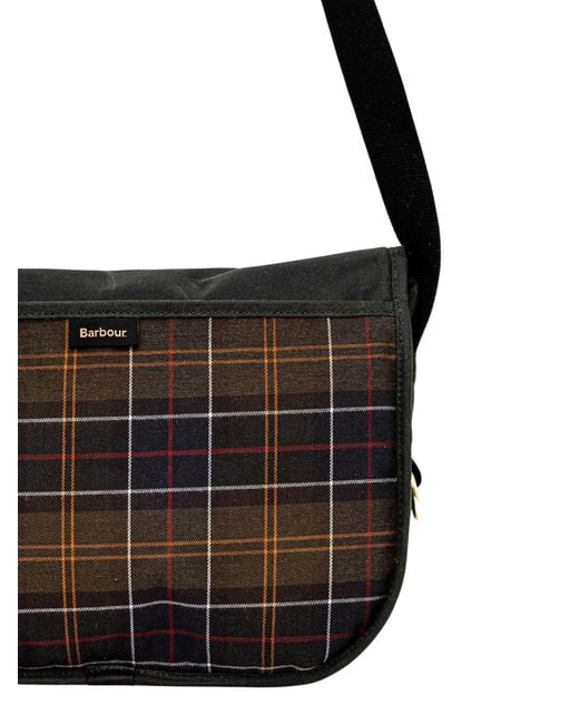 Barbour Black Logo-Patch Messenger Bag for men