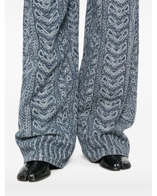 DIESEL Blue Wide-Leg Denim Jeans