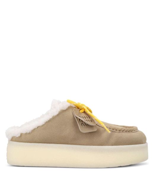 Miu Miu Multicolor Suede Leather Slippers